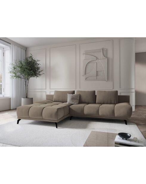 Canapé d'angle Gauche Convertible avec Coffre Cirrus 5 Places cappuccino - 290x182x90 cm
